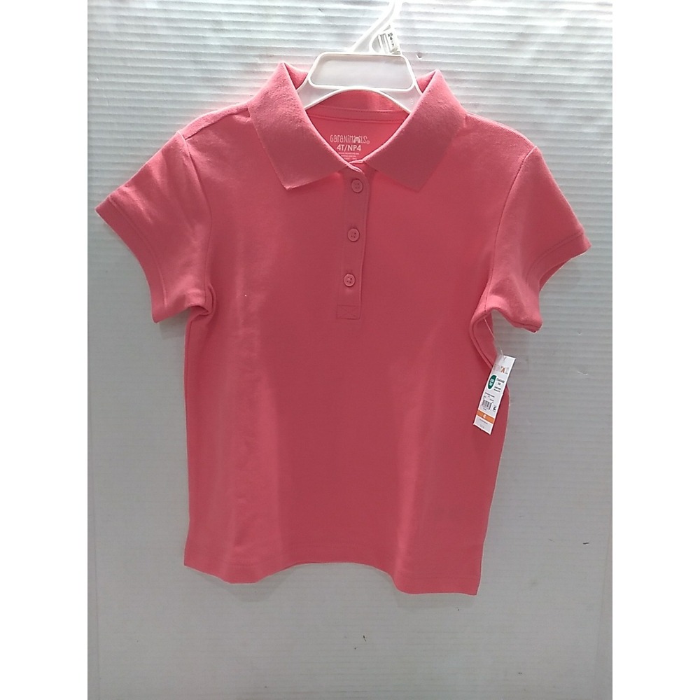 Garanimals Toddlers Short Sleeve Solid Coral Polo Collar Shirt Size 4T